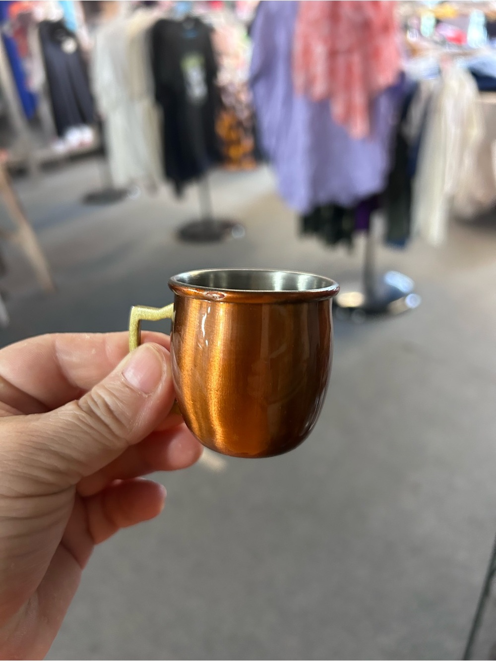 Copper Finish Mini Moka Espresso Cup with Brass Handle/you get 8 of them